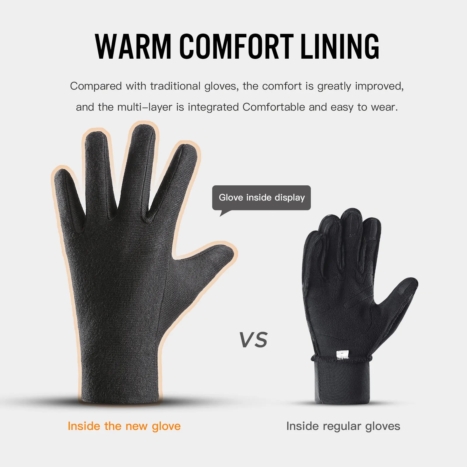 Thermal Heated Moto Winter Gloves